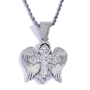 Pendentifs Croix Ailée Personnalisés en Argent 925 avec Moissanite VVS, Style Hip Hop Bling, Certifiés GRA, Testeur de Diamant, Fabricant B2B - Product Image 3