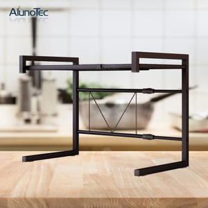 De acero inoxidable <span class=keywords><strong>horno</strong></span> de <span class=keywords><strong>microondas</strong></span> <span class=keywords><strong>estante</strong></span> ajustable pie tipo de soporte de almacenamiento de cocina soportes - Product Image 1