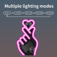 Nouvelle lampe de voiture intelligente à capteur de geste avec néon en forme de cœur à 4 couleurs changeantes pour vitre arrière 12V