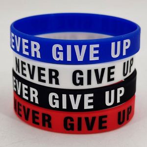 Never Give up Motivational Quote Debossed Silicone Wristband <b>for</b> Sports Event Promotional <b>Gift</b> - Product Image 2