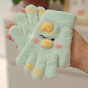 Guantes de punto para niños, cálidos para otoño/invierno, con diseño de patito de dibujos animados, para esquí, pesca, juegos al aire libre y uso diario, con <span class=keywords><strong>cinco</strong></span> dedos y compatibles con pantallas táctiles. - Product Image 3