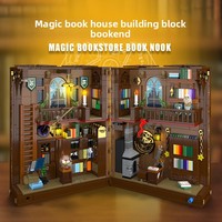 Rak Buku Kompatibel Toko Buku Ajaib Model Ornamen Puzzle Partikel Kecil >5001 Potong Blok Bangunan Plastik DIY