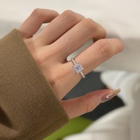 Bagues de mariage de luxe Bague pour femme Bling Bling Bagues en argent sterling 925 brillantes pour femme