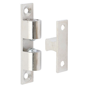 Piastra di chiusura Turbo in ottone per chiusura a battente, finitura nichel satinato, lunghezza 60 cm - Product Image 1