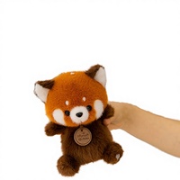 Porte-clés Figurine en Peluche Douce et Légère en Forme 3D de Panda Rouge, Éléphant, Lapin, Porpoise, Raton Laveur, Poupée Décorative pour Sac à Dos