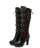 Bottes longues pour femmes grandes tailles, dessus en cuir véritable, semelle extérieure en caoutchouc, décontractées, pour l'extérieur, doublure en coton, rehaussantes
