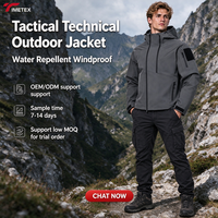Veste technique tactique d'extérieur, imperméable, coupe-vent, à capuche, unisexe, tissu ripstop durable, veste de randonnée en montagne