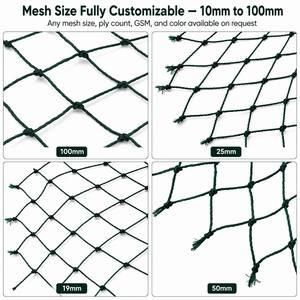 <span class=keywords><strong>Malla</strong></span> <span class=keywords><strong>Antipájaros</strong></span> de HDPE Anudada a Medida, Resistente a los Rayos UV, Multicapa y Duradera para Agricultura, Construcción y Almacenes - Product Image 2