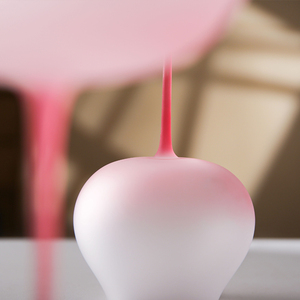 Verre à <span class=keywords><strong>vin</strong></span> rouge de luxe en cristal, style ballon, à pied extra long, grand bol, rose dégradé mat givré, minimaliste moderne - Product Image 5