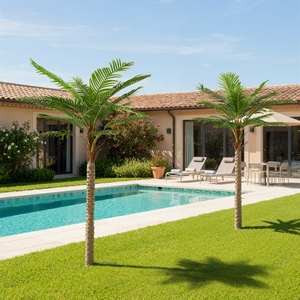 Artificial Palm <b>Tree</b> with Pot Realistic Faux Tropical Palm Plant Easy Assemble <b>Tree</b> for Indoor Outdoor Patio Pool Garden Decor - Product Image 2