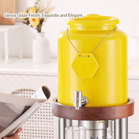 Distributeur de boissons électrique en céramique et acier inoxydable de 10 L, distributeur de thé au lait, de café, de jus, chauffe-boissons, distributeur de boissons chaudes pour la restauration
