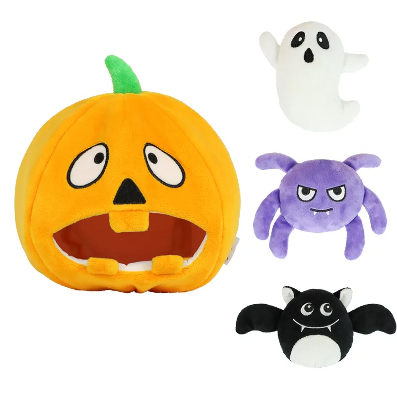 Manufacturer wholesale halloween pumpkin ghost dog plush toys spider bat