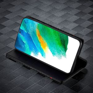 Étui de protection pour téléphone portable en cuir de fibre de carbone de style professionnel pour <span class=keywords><strong>Samsung</strong></span> S25 S24 Plus S23 Ultra S21 avec porte-carte - Product Image 1