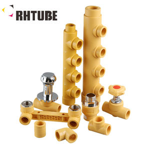 Collecteur d'<span class=keywords><strong>eau</strong></span> PPR jaune RHTUBE avec sorties métalliques, collecteur de distribution d'<span class=keywords><strong>eau</strong></span> multi-sorties, connexion de tuyauterie de bâtiment - Product Image 4
