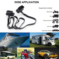 Cable de Extensión Plano Delgado OBDII OBD2 de 16 Pines Macho y Hembra, Conector de 16 Pines, Divisor en Y de 95CM, OBD 2 II M a 2F, para GPS