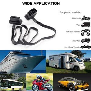 موصل OBD2 ذكر وأنثى بـ 16 سنًا، كابل تمديد مسطح نحيف بطول 95 سم مع موزع Y لنظام تحديد المواقع - Product Image 6