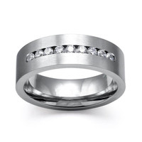 Bague de couple en zircon à la mode Bague en acier inoxydable pour femme Ensemble de bagues de mariage en diamant pour les couples