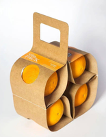 Groothandel op maat gemaakte logo eco-vriendelijke kraft papieren mappen voor fruit & groente verpakkingen met embossing en matte laminatie