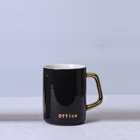 Tasse avec couvercle nordique noir et blanc, cuillère d'anniversaire en céramique, logo personnalisé, ensemble de tasse, boîte cadeau pour couple