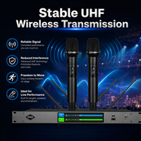 Système de microphone sans fil UHF double canal X2S-1 True Diversity pour spectacles sur scène, conférences et salles de réunion