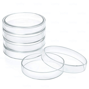 Boîtes de Pétri rondes en <span class=keywords><strong>verre</strong></span> non stériles de 100 mm pour laboratoire, consommables de laboratoire - Product Image 1