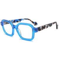 Monture de lunettes de luxe en acétate transparent anti-lumière bleue, montures larges pour hommes, logo personnalisé, montures de lunettes épaisses tendance