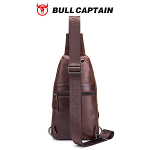 Bolso Bandolera de Cuero Genuino BULL CAPTAIN para Hombre, Estilo Vintage, para Uso Diario, Negocios y Viajes, con Cadenas - Product Image 6