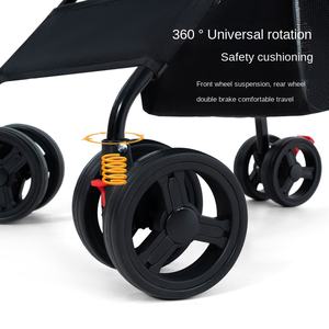 新着 折りたたみ式 4輪 ペットトラベル トロリー 分離型 ペットカート ドッグ カート キャリア 犬猫用 トラベルカート - Product Image 5