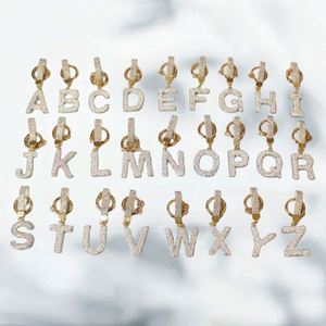 Porte-clés en métal personnalisé DIY en gros, entièrement orné de strass, avec pendentif lettre initiale (26 lettres), pour voiture et sac à dos - Product Image 3