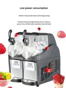 เครื่องทำน้ำแข็งปั่นและเครื่องดื่ม MKK Mini Household 2 ถัง - เครื่องทำเกล็ดหิมะไฟฟ้า อัตโนมัติเต็มรูปแบบ เครื่องทำสมูทตี้ - Product Image 2