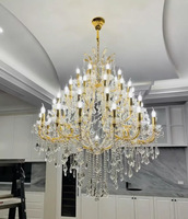 Lustre en cristal long de luxe personnalisé pour hall d'hôtel, villa, escalier, grand projet, design moderne, ventes chaudes OEM/ODM