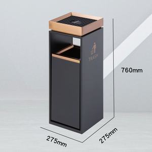 Poubelle à pédale en acier inoxydable avec <span class=keywords><strong>cendrier</strong></span> intégré, design minimaliste pour les couloirs d'hôtel, les espaces commerciaux, durable - Product Image 1