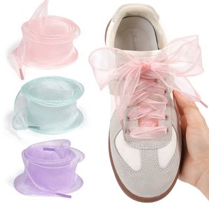 YS 3.5cm Flat Snow Gauze Shoelaces Width for German Training <b>Shoes</b> and DIY Ballet Silken Organza Flat Laces - Product Image 1