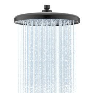 Pommeau de douche moderne noir mat de 25 cm avec buses anti-calcaire pour montage mural ou au plafond - Product Image 3