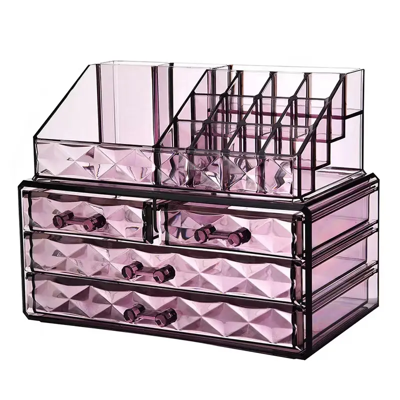 Factory price wholesale high-end Makeup Drawer Box clear Acrylic Cosmetic Storage Box Makeup Organizer