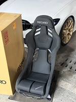 Sièges baquet de course de luxe NOIRS en fibre de carbone et PVC, design sportif réglable et confortable pour la modification