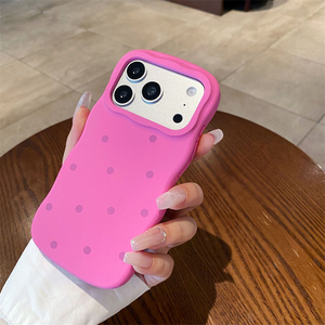 Funda de Silicona Líquida con Bordes Ondulados y Puntos, Colores Frescos, Tacto Suave, para iPhone 17 Pro Max, Carcasa Protectora Antigolpes - Product Image 6