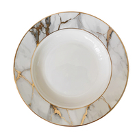 Ensemble de table à manger, ensemble de vaisselle de mariage plaqué or royal pour hôtel et restaurant