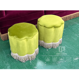 Silla Cilíndrica de Terciopelo Verde Claro de Diseño para Múltiples Escenarios, Silla Simple para Sala de Estar de Hotel o Villa, Muebles para Sala de Estar - Product Image 1