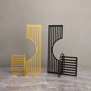 Puerta de arco de Metal cuadrada y circular, adornos de Arte de hierro geométricos simples modernos