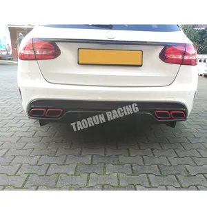 PSM Phong Cách Sợi Carbon Phía Sau Bumper Khuếch Tán Splitter Cho Benz W205 C200 C43 C63 C63s Amg Sedan & Wagon & Coupe 2015 - 2022 - Product Image 6