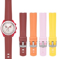 Pour Omega Sea-master 300 Moon-Swatch Bracelet de montre de plongée étanche Remplacement 20mm Bracelet en caoutchouc TPU Extrémité incurvée pour hommes femmes