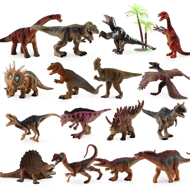 Bán buôn trẻ em nhựa mềm mini PVC nhỏ 3D thực tế khủng long động vật hình Bộ dụng cụ Khủng long mô hình thiết lập đồ chơi