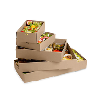 Boîte à dessert en papier kraft recyclable écologique emballage de restauration boîte d'emballage de pâturage pour brunch alimentaire kraft à emporter