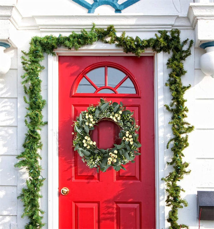 Artificial Eucalyptus Wreath Leaves for Front Door Wall Window Farmhouse Decoration