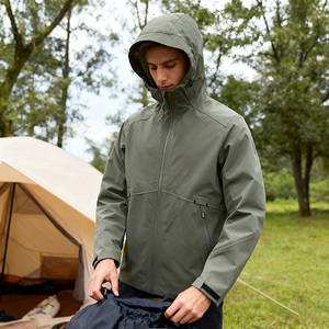 高品質ソフトシェルウィンドブレーカージャケット アウトドアハイキング用 防水防風ジッパー 大人用 冬用アウトドアウェア - Product Image 1