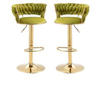 Tabourets de bar à dossier souple avec structure métallique, réglables en hauteur. Convient à la fois à un usage domestique et commercial.