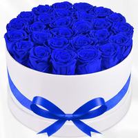 Roses éternelles romantiques populaires 27pcs Roses conservées dans une boîte cadeau ronde