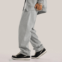 Pantalon long ample à poches, style streetwear, poids lourd 445 g/m², 65 % coton, 35 % polyester, coupe droite pour homme, OEM ODM