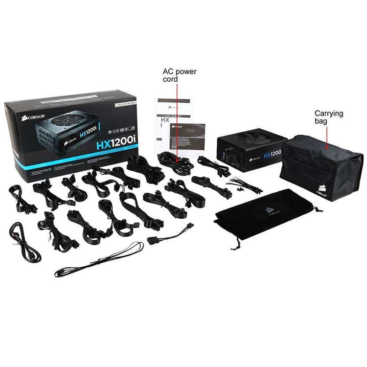 CORSAIR HX1200（1200w）80 PLUS PLATINUM HX Series™ HX1200 — 1200 Watt 80 PLUS® PLATINUM Certified